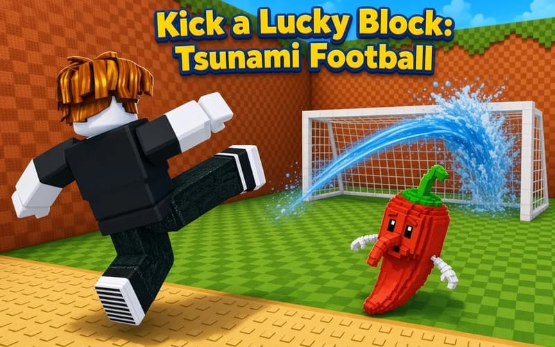 Kick a Lucky Block: Tsunami Football