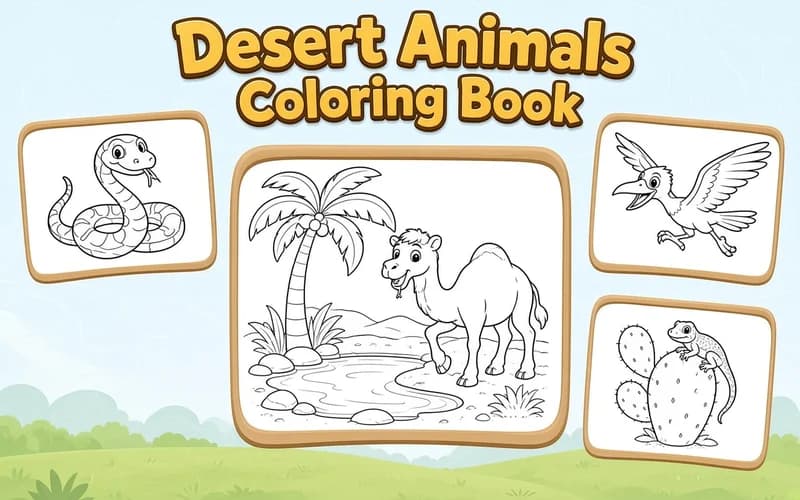 Desert Animals Coloring Book