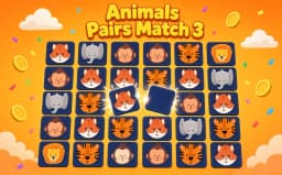 Animals Pairs Match 3