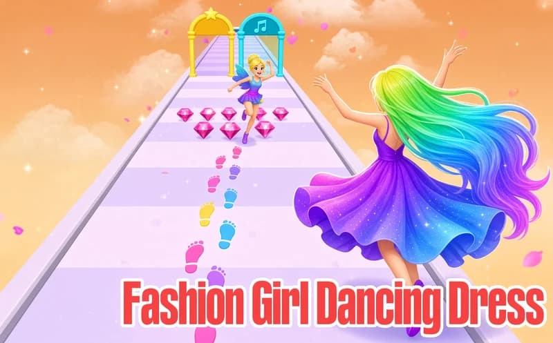 Fashion Girl Dancing Dress